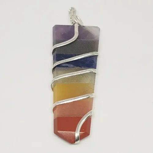 7 Chakra Spiral Pencil Pendant