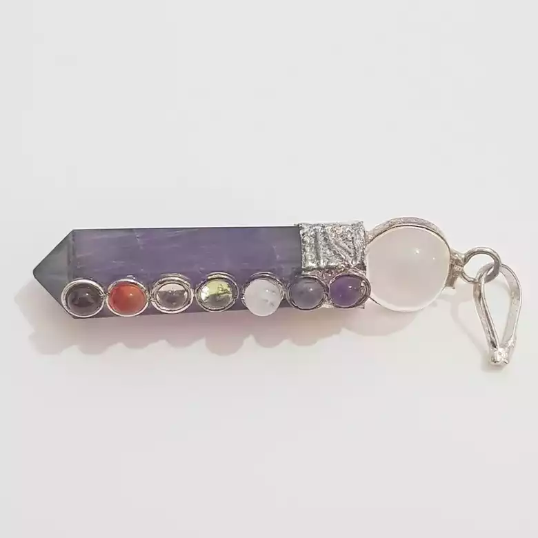 Amethyst 7 Chakra Pendant