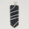 Black Agate Spiral Pencil Pendant