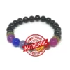 Black Banded Agate Onyx 7 Chakra Bracelet