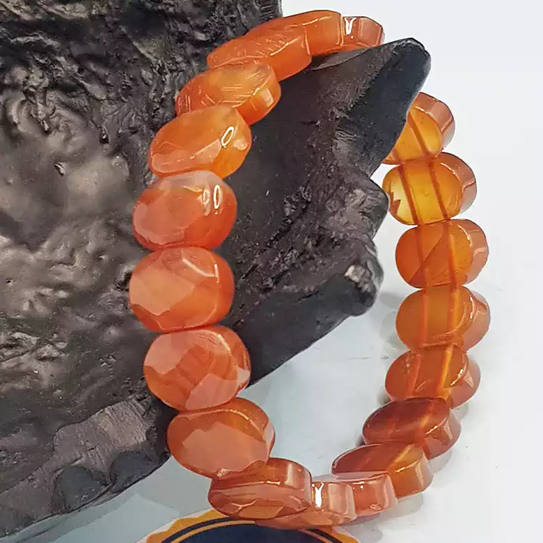 Carnelian Oval Faceted Bracelet