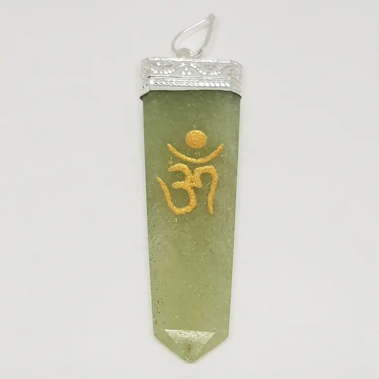 Green Aventurine Om Pencil Pendant