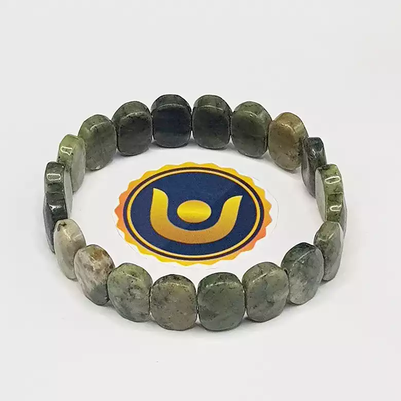 Green Jade Oval Faceted Bracelet