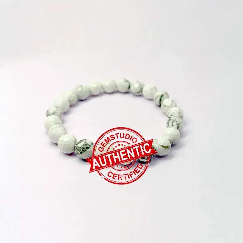 Howlite Diamond Cut Bracelet