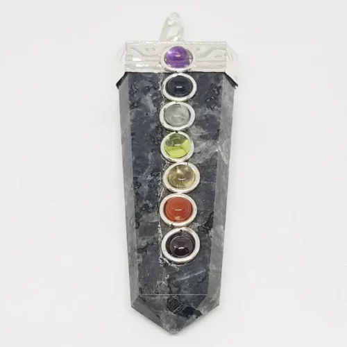 Larvikite 7 Chakra Pencil Pendant