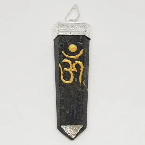 Nuummite Om Pencil Pendant