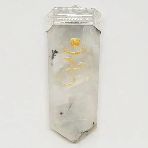 Rainbow Moonstone Om Pencil Pendant