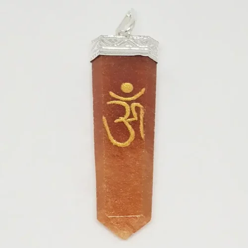 Red Aventurine Om Pencil Pendant