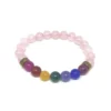 Rose Quartz 7 Chakra Bracelet