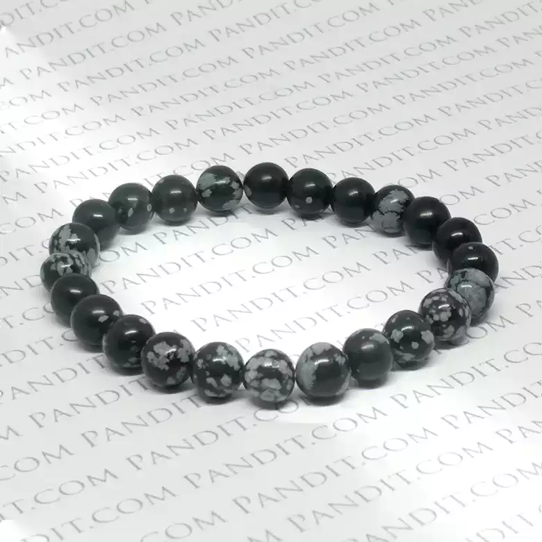 Snowflake Obsidian Bracelet