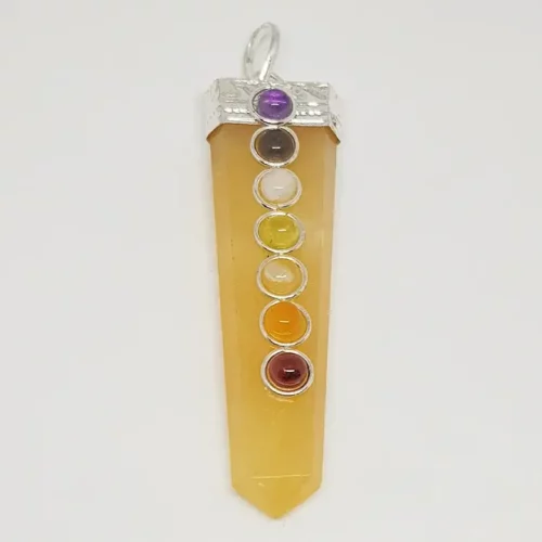 Yellow Aventurine 7 Chakra Pencil Pendant