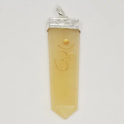 Yellow Aventurine Om Pencil Pendant